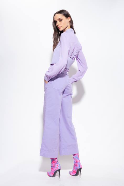 Jeans | Pinko lila Schlaghose mit GürtelZ4ZP792