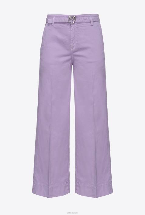 Jeans | Pinko lila Schlaghose mit GürtelZ4ZP792