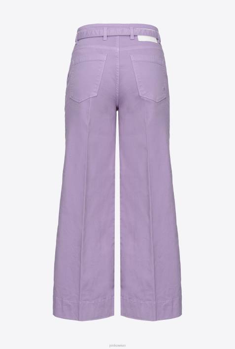 Jeans | Pinko lila Schlaghose mit GürtelZ4ZP792