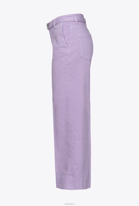 Jeans | Pinko lila Schlaghose mit GürtelZ4ZP792