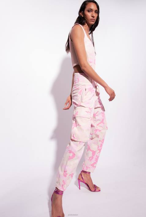 Jeans | Pinko mehrfarbig/rosa Cargohose mit TarnmusterZ4ZP646