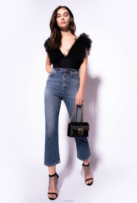 Jeans | Pinko mittelhelle Waschung Bootcut-Jeans mit gemischten KnöpfenZ4ZP857