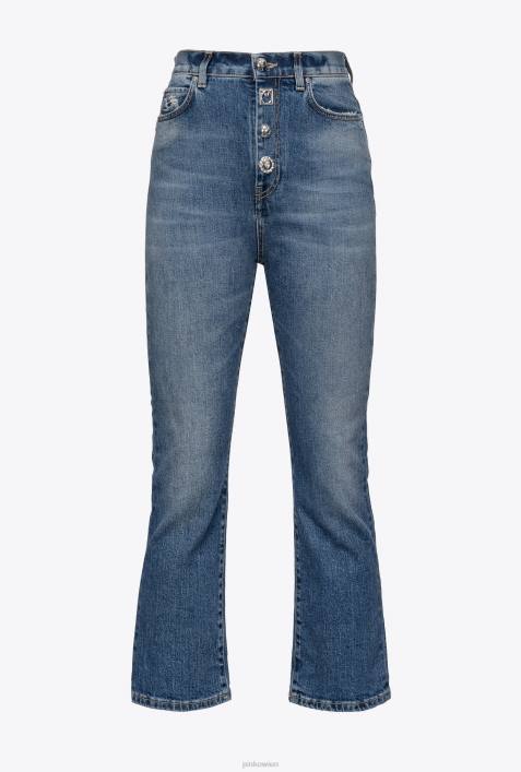 Jeans | Pinko mittelhelle Waschung Bootcut-Jeans mit gemischten KnöpfenZ4ZP857