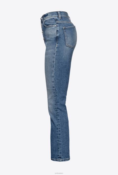 Jeans | Pinko mittelhelle Waschung Bootcut-Jeans mit gemischten KnöpfenZ4ZP857