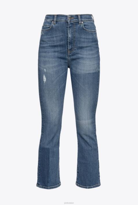 Jeans | Pinko mittlere Wäsche Bootcut-Jeans mit Laser-PatchesZ4ZP880