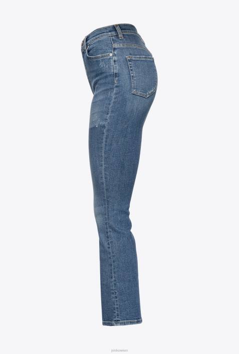 Jeans | Pinko mittlere Wäsche Bootcut-Jeans mit Laser-PatchesZ4ZP880