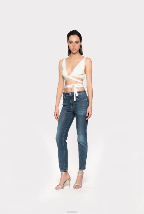 Jeans | Pinko mittlere Wäsche Slim-Fit-Jeans mit Laser-PatchesZ4ZP884