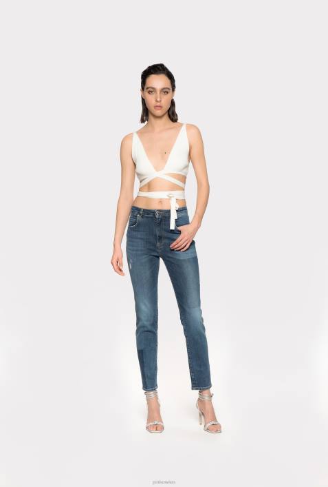 Jeans | Pinko mittlere Wäsche Slim-Fit-Jeans mit Laser-PatchesZ4ZP884