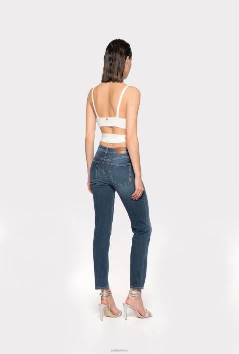 Jeans | Pinko mittlere Wäsche Slim-Fit-Jeans mit Laser-PatchesZ4ZP884