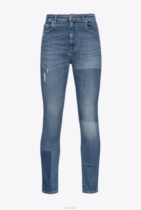 Jeans | Pinko mittlere Wäsche Slim-Fit-Jeans mit Laser-PatchesZ4ZP884