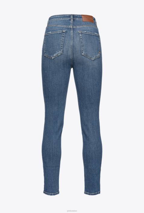 Jeans | Pinko mittlere Wäsche Slim-Fit-Jeans mit Laser-PatchesZ4ZP884