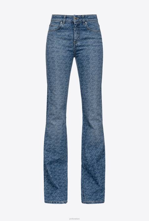 Jeans | Pinko weiß/dunkelblau Ausgestellte Jeans mit LogoZ4ZP870