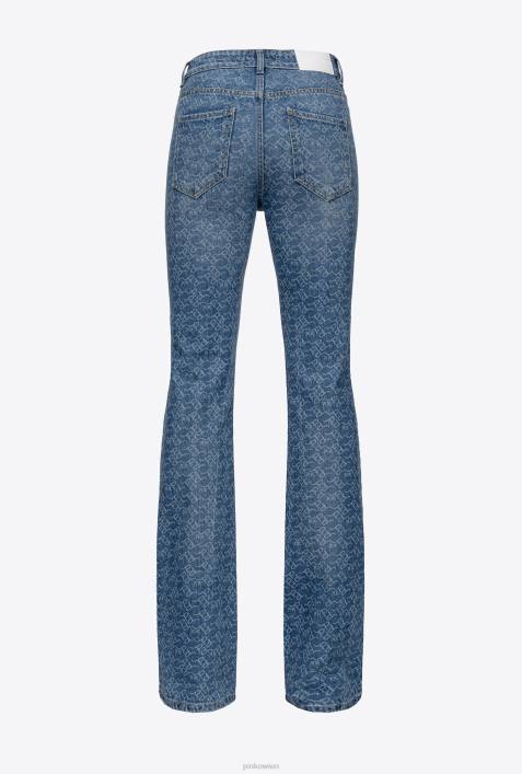 Jeans | Pinko weiß/dunkelblau Ausgestellte Jeans mit LogoZ4ZP870