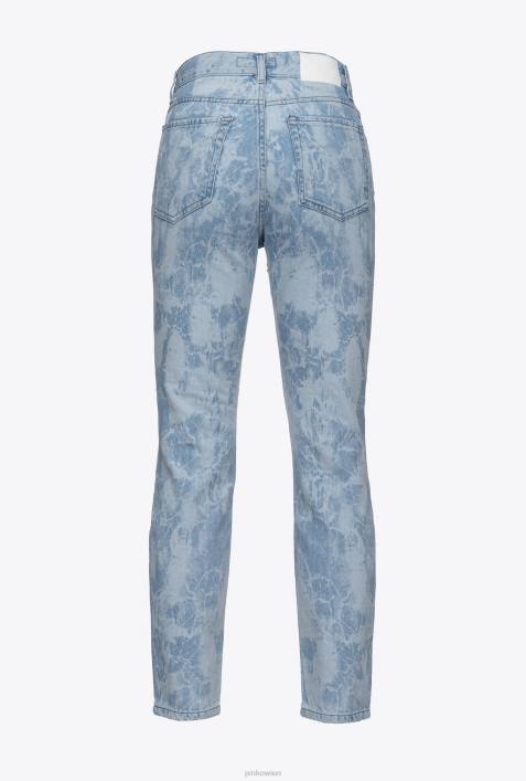 Jeans | Pinko weiß/hellblau Slim-Fit-Jeans mit Marmoreffekt und StrasssteinenZ4ZP872