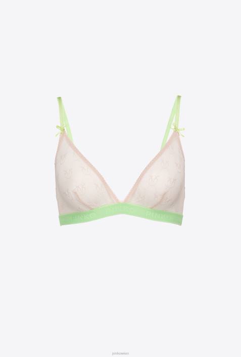 Dessous | Pinko rosa/grün Triangel-BH aus SpitzeZ4ZP962