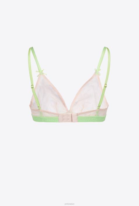 Dessous | Pinko rosa/grün Triangel-BH aus SpitzeZ4ZP962