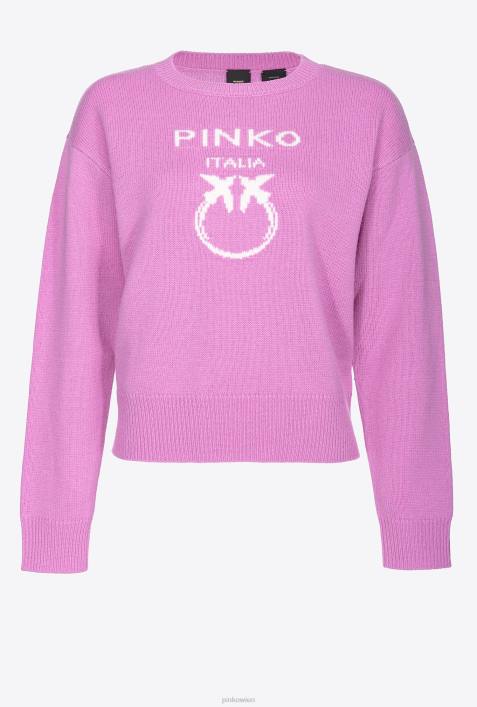 Pullover | Pinko Oper lila Pullover mit LiebesvögelnZ4ZP508