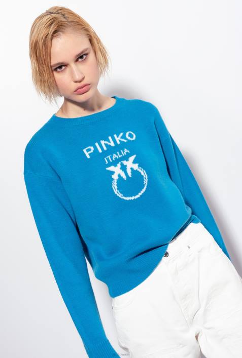 Pullover | Pinko Regisseur blau Pullover mit LiebesvögelnZ4ZP507