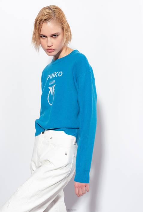 Pullover | Pinko Regisseur blau Pullover mit LiebesvögelnZ4ZP507