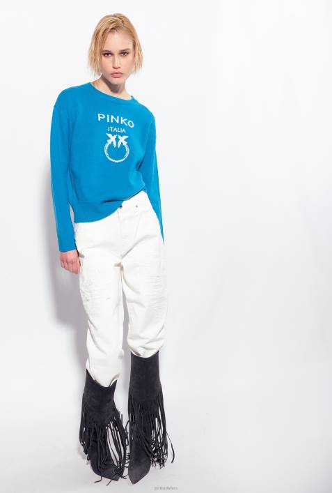 Pullover | Pinko Regisseur blau Pullover mit LiebesvögelnZ4ZP507
