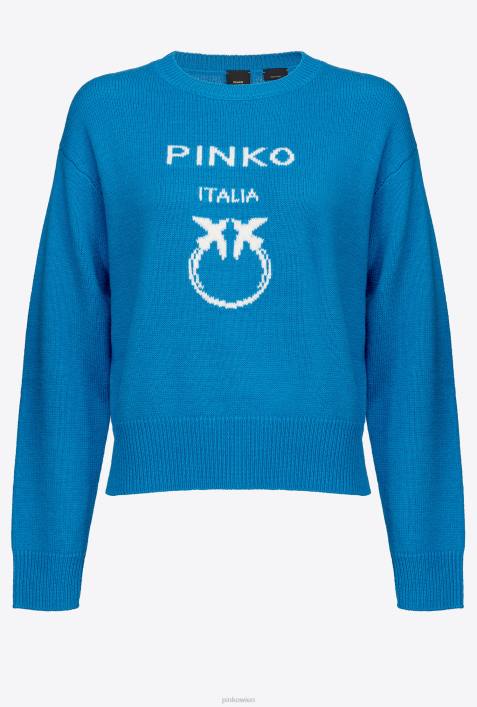 Pullover | Pinko Regisseur blau Pullover mit LiebesvögelnZ4ZP507