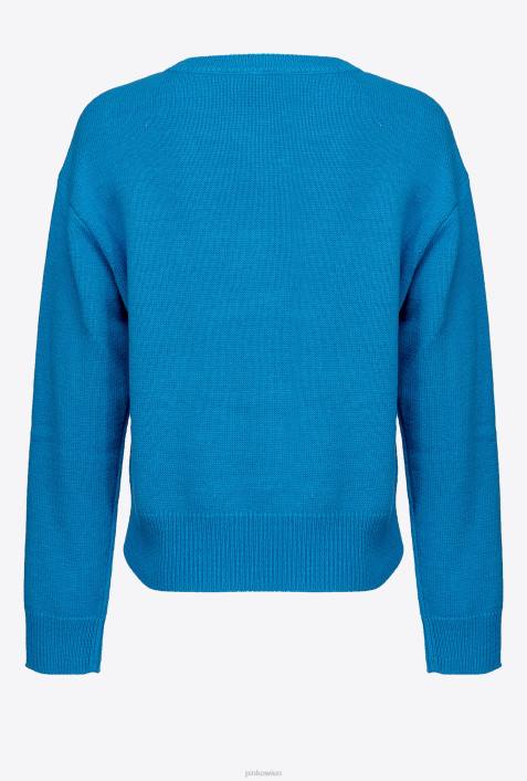 Pullover | Pinko Regisseur blau Pullover mit LiebesvögelnZ4ZP507