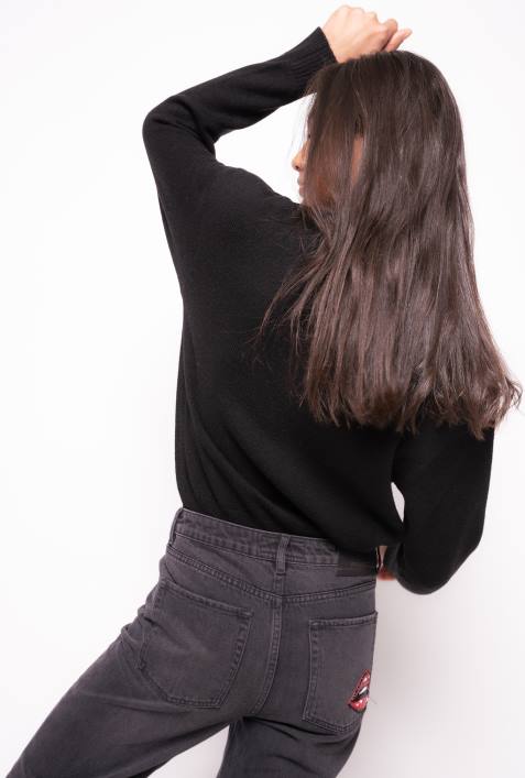 Pullover | Pinko Schwarz-Weiss Pullover mit LiebesvögelnZ4ZP527