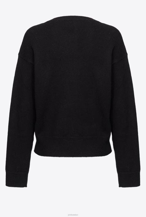 Pullover | Pinko Schwarz-Weiss Pullover mit LiebesvögelnZ4ZP527