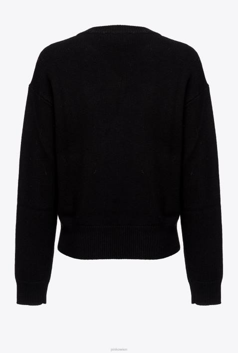 Pullover | Pinko Schwarz-Weiss Pullover mit LiebesvögelnZ4ZP543