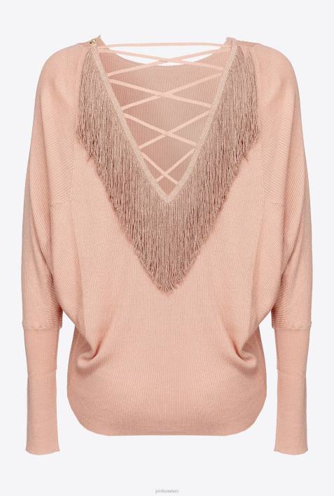 Pullover | Pinko Tonrosa Lässiger Pullover mit Fransen am RückenZ4ZP526