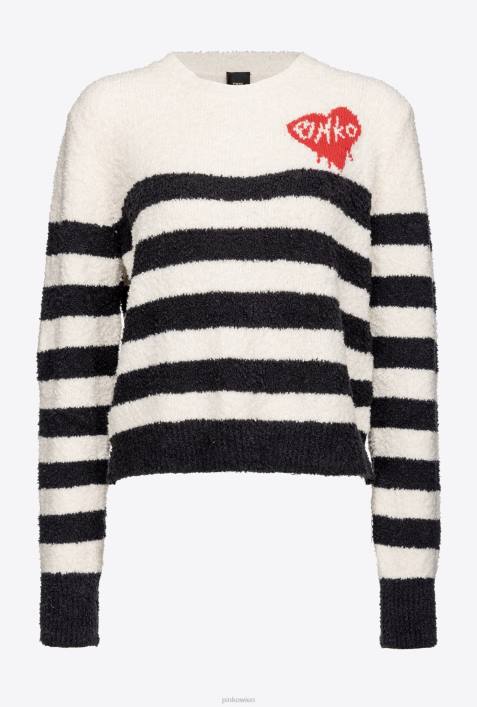 Pullover | Pinko multi. weiß/schwarz/rot Pullover mit HerzeinlageZ4ZP503