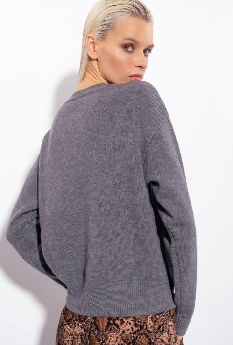 Pullover | Pinko nieselgrau Pullover mit LiebesvögelnZ4ZP509