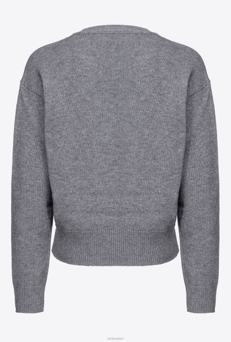 Pullover | Pinko nieselgrau Pullover mit LiebesvögelnZ4ZP509