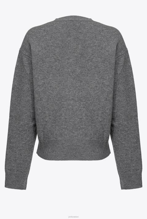 Pullover | Pinko nieselgrau Pullover mit LiebesvögelnZ4ZP542
