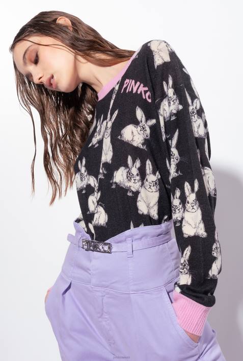 Pullover | Pinko schwarz/grau/weiß KaninchenpulloverZ4ZP547