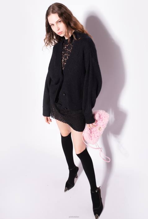Strickjacke | Pinko Limousine schwarz Kurze Strickjacke aus RippstrickZ4ZP553