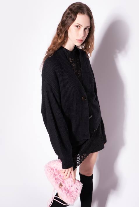 Strickjacke | Pinko Limousine schwarz Kurze Strickjacke aus RippstrickZ4ZP553