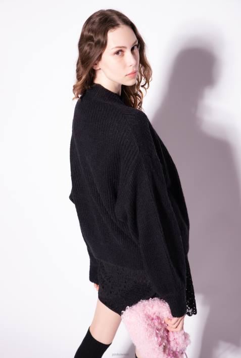 Strickjacke | Pinko Limousine schwarz Kurze Strickjacke aus RippstrickZ4ZP553