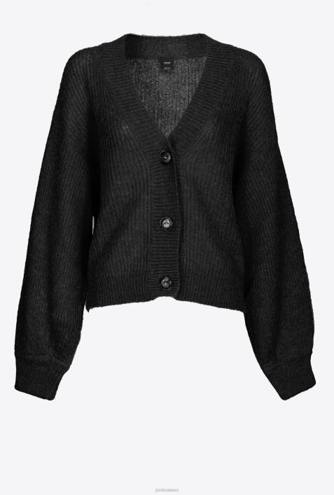 Strickjacke | Pinko Limousine schwarz Kurze Strickjacke aus RippstrickZ4ZP553