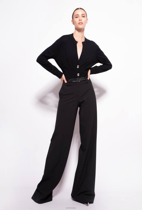 Strickjacke | Pinko Limousine schwarz Kurzer Cardigan mit SchmuckknöpfenZ4ZP500