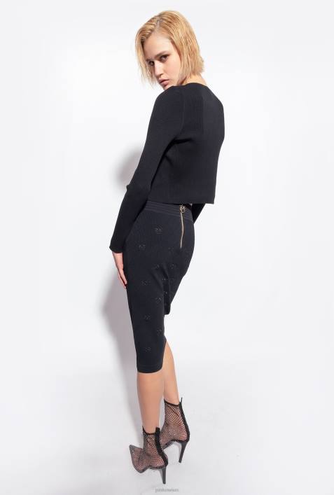 Strickjacke | Pinko Limousine schwarz gerippter, offener CardiganZ4ZP512