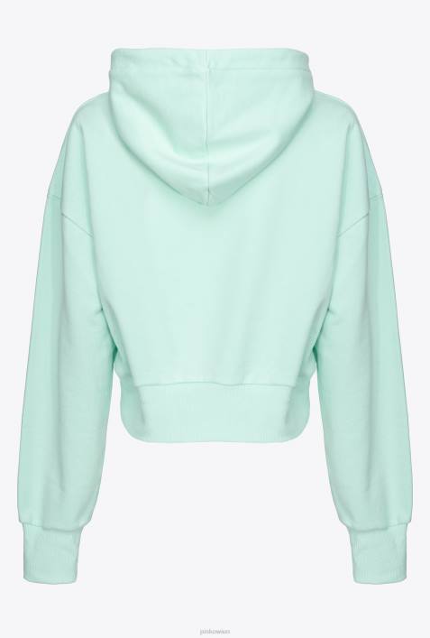 Sweatshirts | Pinko Eierschalenblau Kurzes Sweatshirt mit Logo-PrintZ4ZP522