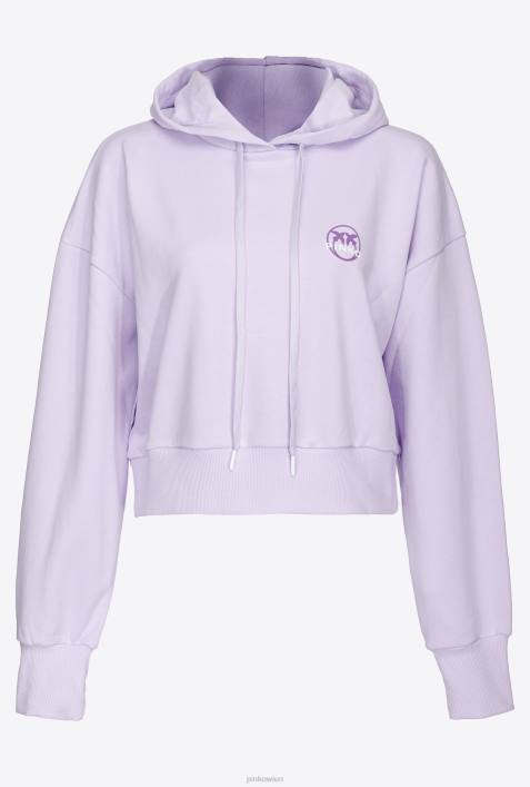 Sweatshirts | Pinko Flieder - leichtes Sorbet Kurzes Sweatshirt mit Logo-PrintZ4ZP524