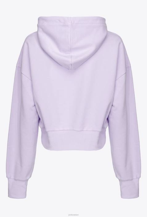 Sweatshirts | Pinko Flieder - leichtes Sorbet Kurzes Sweatshirt mit Logo-PrintZ4ZP524
