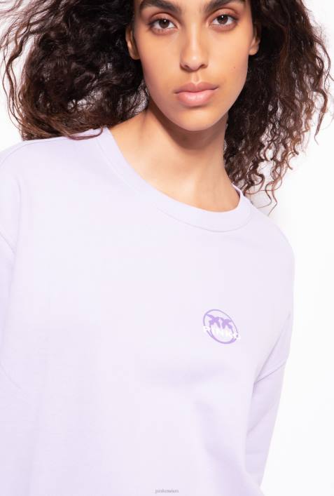 Sweatshirts | Pinko Flieder - leichtes Sorbet Sweatshirt mit Logo-PrintZ4ZP536