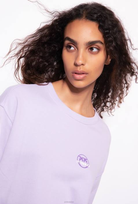 Sweatshirts | Pinko Flieder - leichtes Sorbet Sweatshirt mit Logo-PrintZ4ZP536