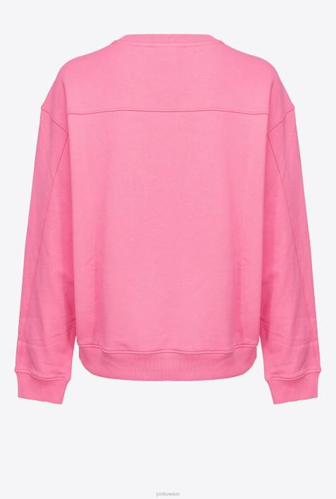Sweatshirts | Pinko Konvolvulus rosa Sweatshirt mit Love Birds-StickereiZ4ZP504