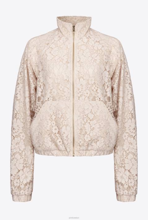 Sweatshirts | Pinko beige/silber Sweatshirt aus laminierter SpitzeZ4ZP538