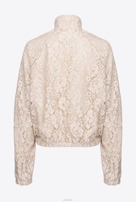 Sweatshirts | Pinko beige/silber Sweatshirt aus laminierter SpitzeZ4ZP538