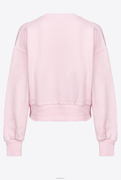 Sweatshirts | Pinko staubiges Flieder Kurzes Sweatshirt mit SternlogoZ4ZP535